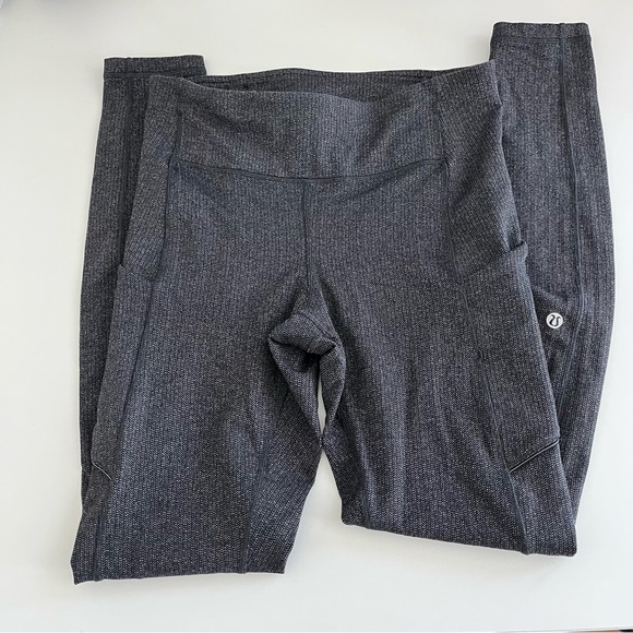 lululemon athletica Pants - Lululemon Speed Up‎ Tight Power Luxtreme Variegated Knit Black Heather Black 6